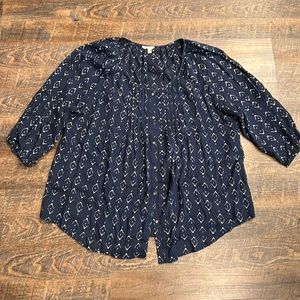 Sonoma Lifestyles XL 100% Cotton Button Up Blouse